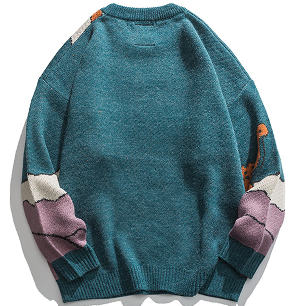 Suéter Vintage Oversize con Diseño de Dinosaurios – Estilo Retro