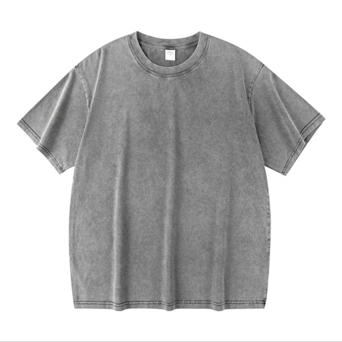 Playera de manga corta grande de algodón con lavado vintage