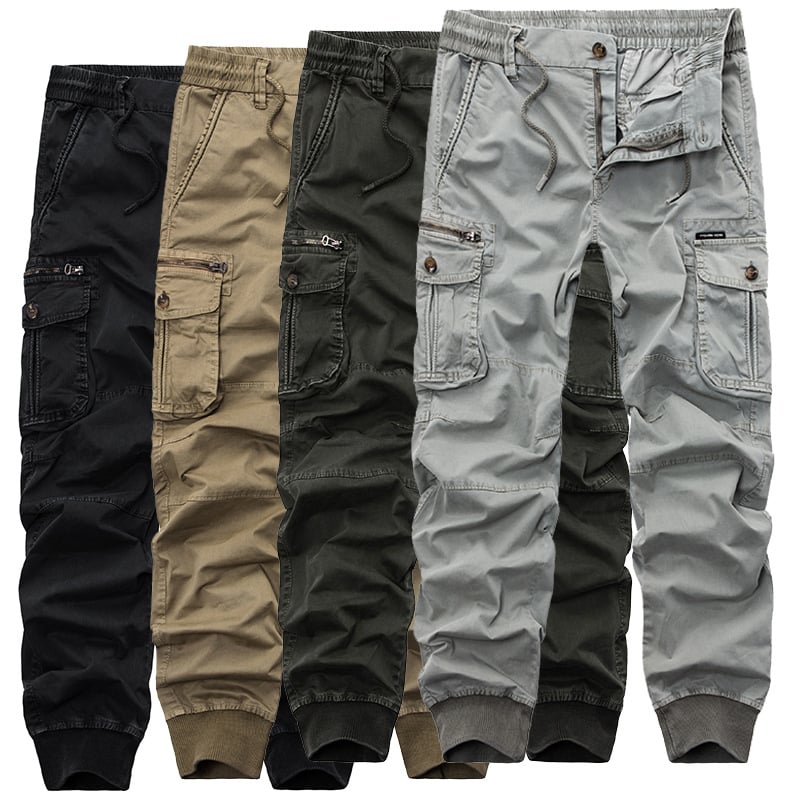 Pantalones cargo informales con cintura elástica y cordón ajustable