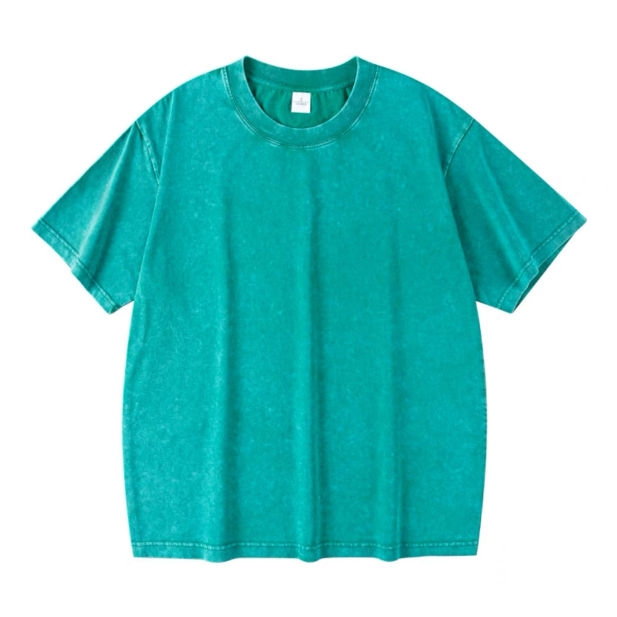 Playera de manga corta grande de algodón con lavado vintage