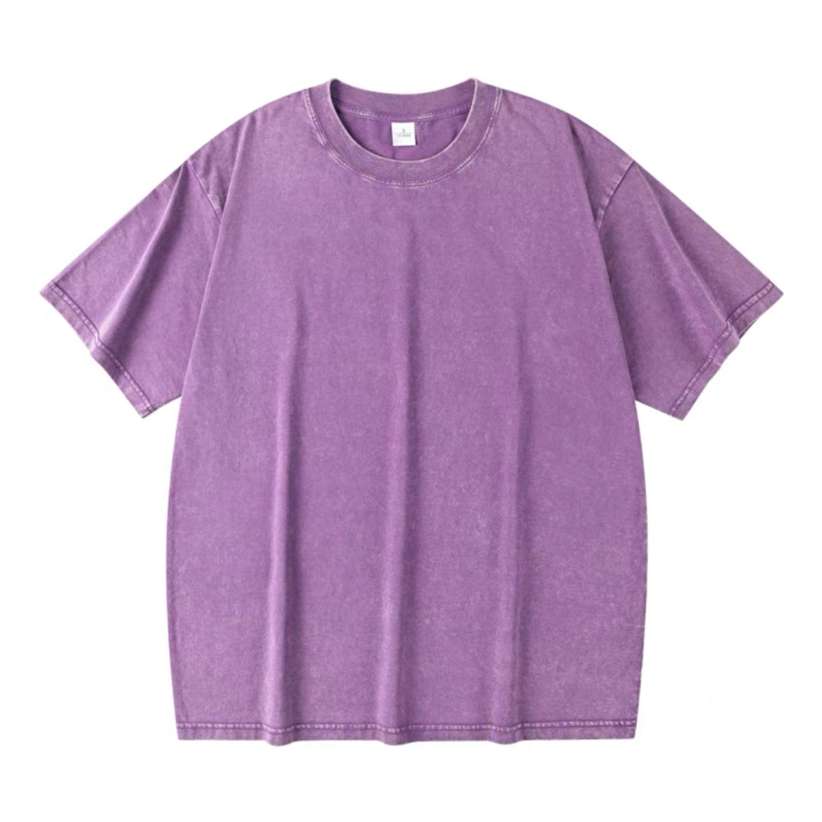 Playera de manga corta grande de algodón con lavado vintage