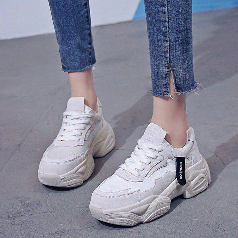 Tenis deportivas casuales de suela gruesa para mujer