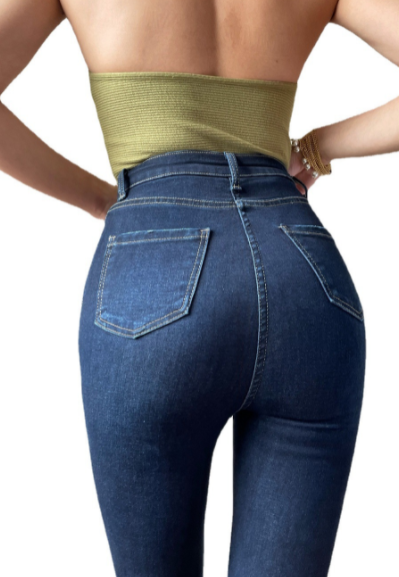 Pantalones de mezclilla acampanados de talle alto para mujer