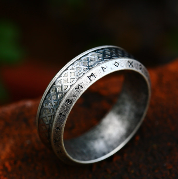 Anillo vintage de acero inoxidable con el Árbol de la Vida