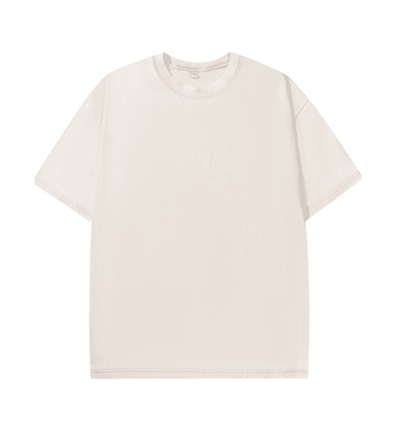 Playera de manga corta grande de algodón con lavado vintage