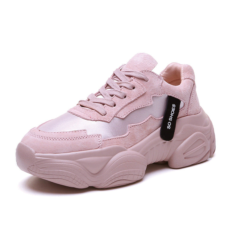 Tenis deportivas casuales de suela gruesa para mujer