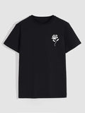 Playera de cuello redondo con estampado de rosas para hombre