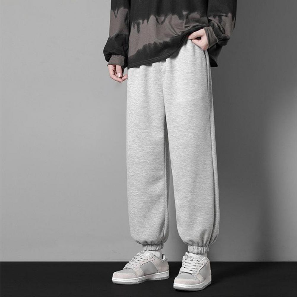 Pantalones casuales holgados de seda helada de 3/4 para hombre