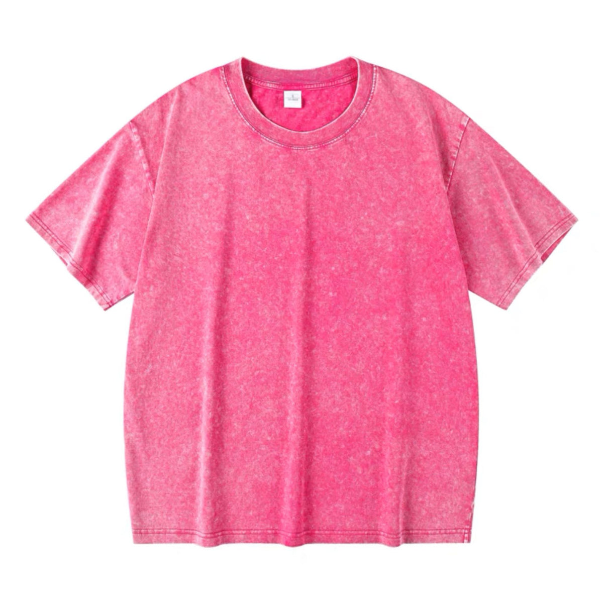 Playera de manga corta grande de algodón con lavado vintage