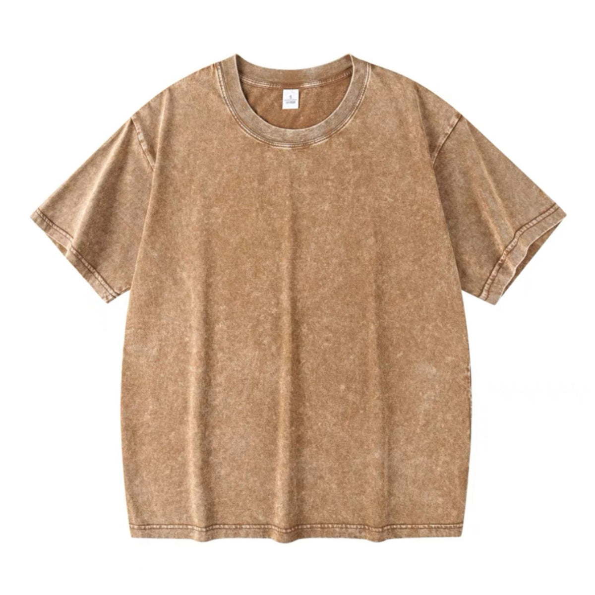 Playera de manga corta grande de algodón con lavado vintage