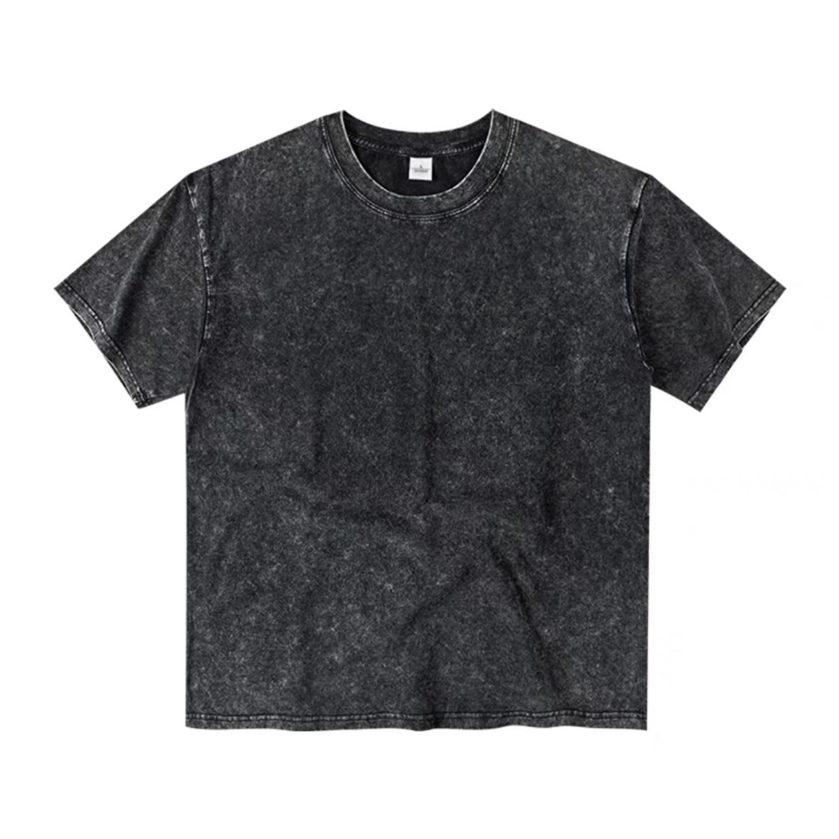 Playera de manga corta grande de algodón con lavado vintage