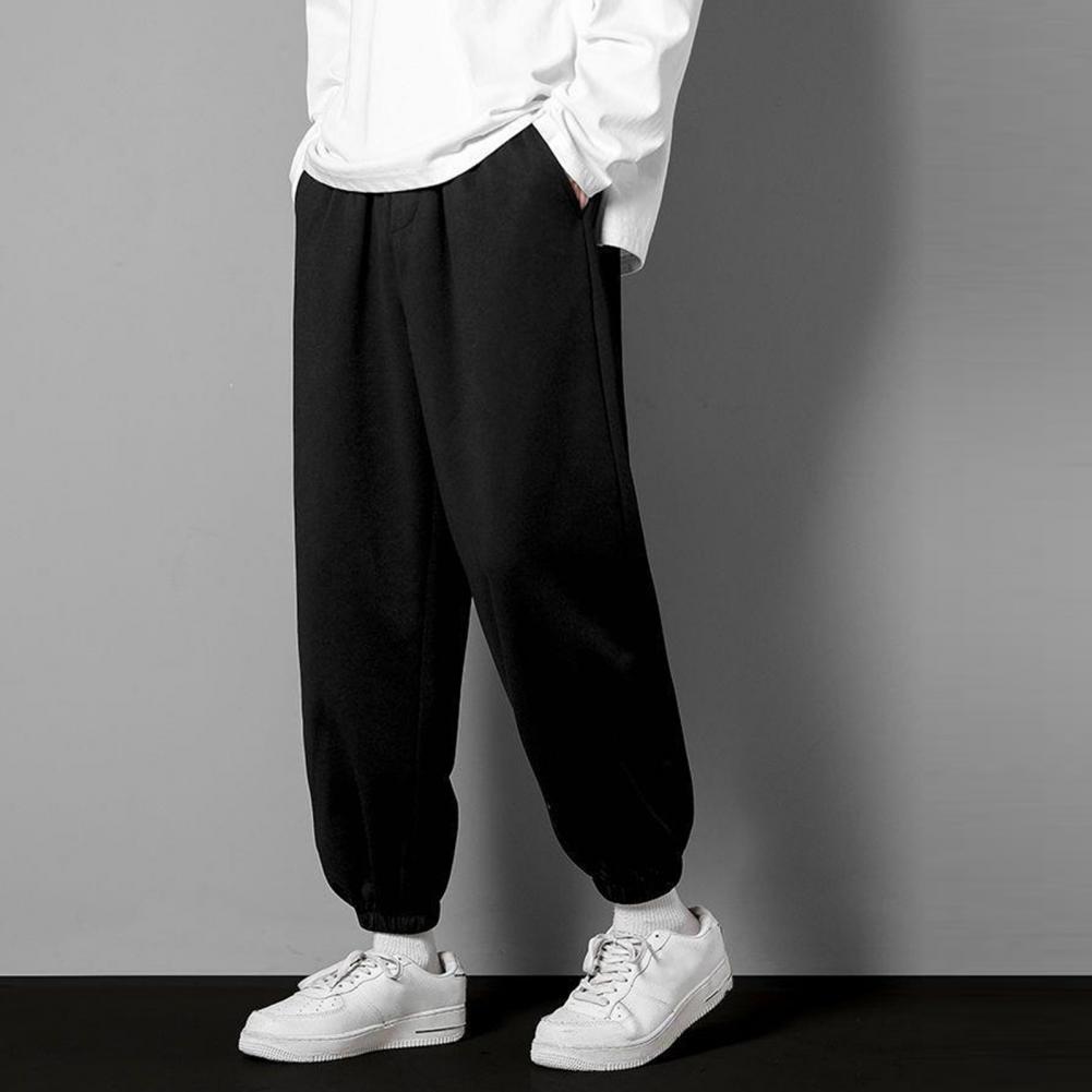 Pantalones casuales holgados de seda helada de 3/4 para hombre