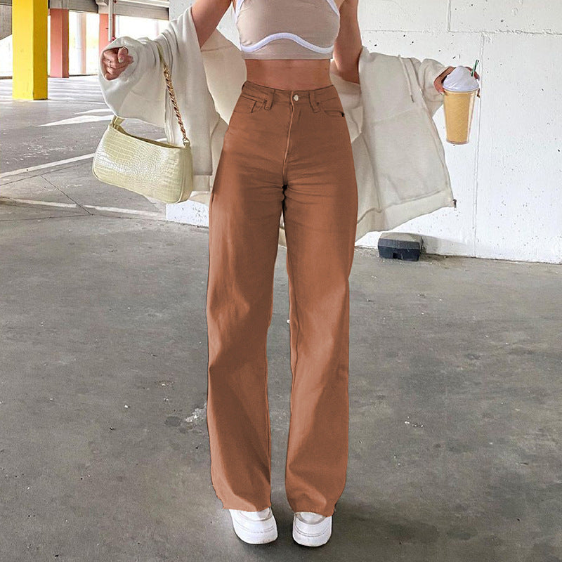 Pantalón de Vestir para Mujer de Tiro Alto y Pierna Ancha – Estilo Casual Elegante