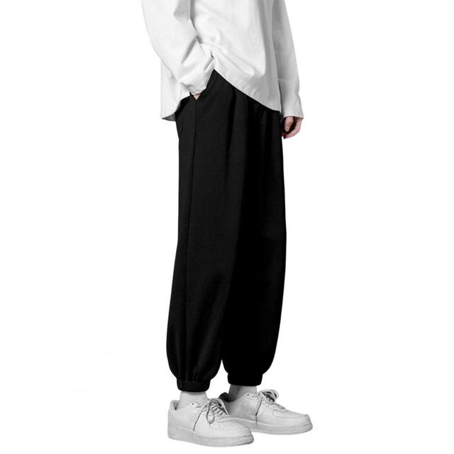 Pantalones casuales holgados de seda helada de 3/4 para hombre