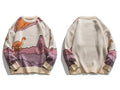 Suéter Vintage Oversize con Diseño de Dinosaurios – Estilo Retro
